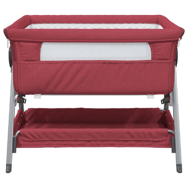 vidaXL Babybox met matras linnen rood