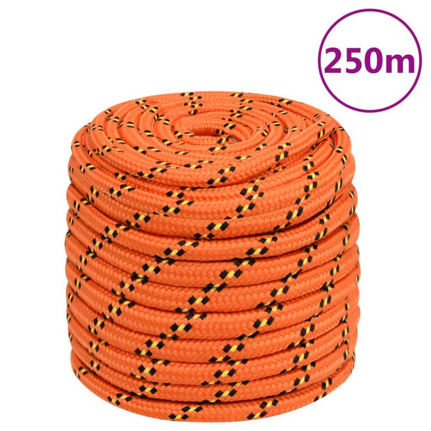 vidaXL Boottouw 16 mm 250 m polypropyleen oranje