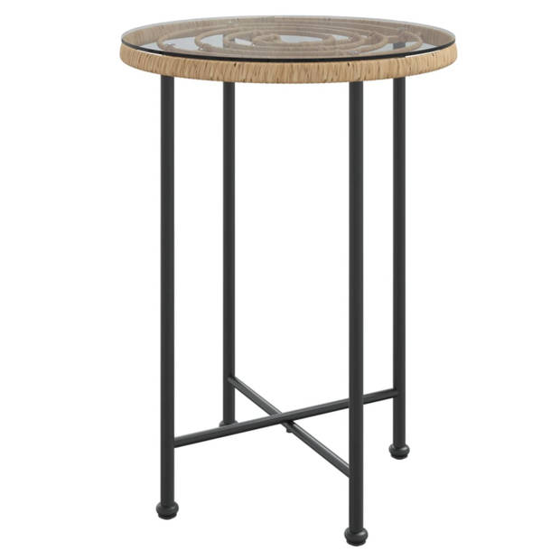 vidaXL Eettafel Ø55 cm gehard glas en staal