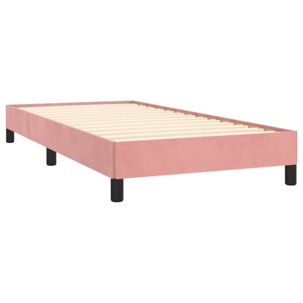 vidaXL Bedframe fluweel roze 80x200 cm