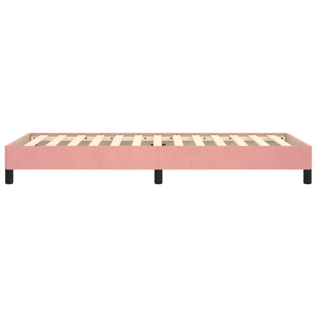 vidaXL Bedframe fluweel roze 80x200 cm