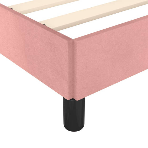 vidaXL Bedframe fluweel roze 90x190 cm