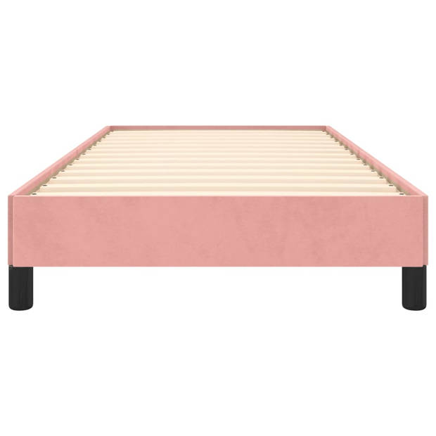 vidaXL Bedframe fluweel roze 90x190 cm