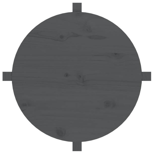 vidaXL Salontafel Ø 62,5x45 cm massief grenenhout grijs