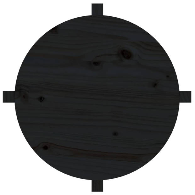 vidaXL Salontafel Ø 62,5x45 cm massief grenenhout zwart