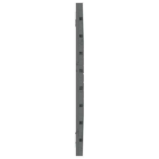 vidaXL Hoofdbord wandmontage 96x3x63 cm massief grenenhout grijs