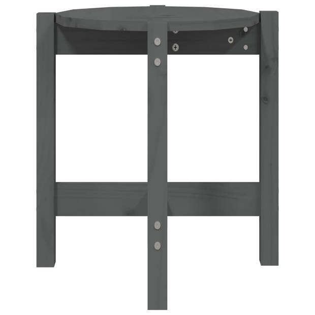 vidaXL Salontafel Ø 42,5x45 cm massief grenenhout grijs