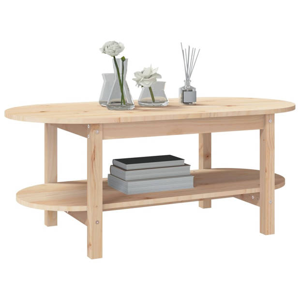 The Living Store Klassieke Houten Salontafel - 110x55x45 cm - Massief Grenenhout