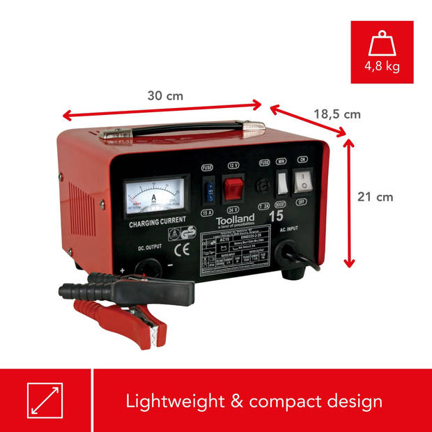 LADER VOOR 12/24 V LOOD-ZUURBATTERIJEN - MET BOOSTFUNCTIE - 9 A