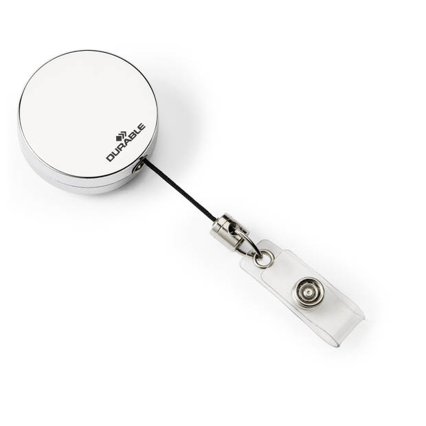 Durable badge reel - 80 cm - Zilver - 10 stuks