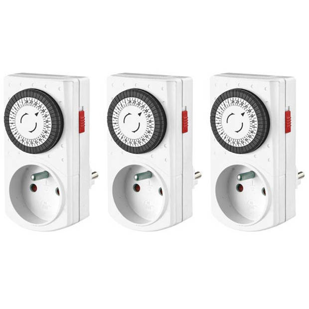 Perel - Set Met 3 Mini 24 U-Timers - Penaarde (E305Dm) - 10,3 X 7 X 5,4 cm