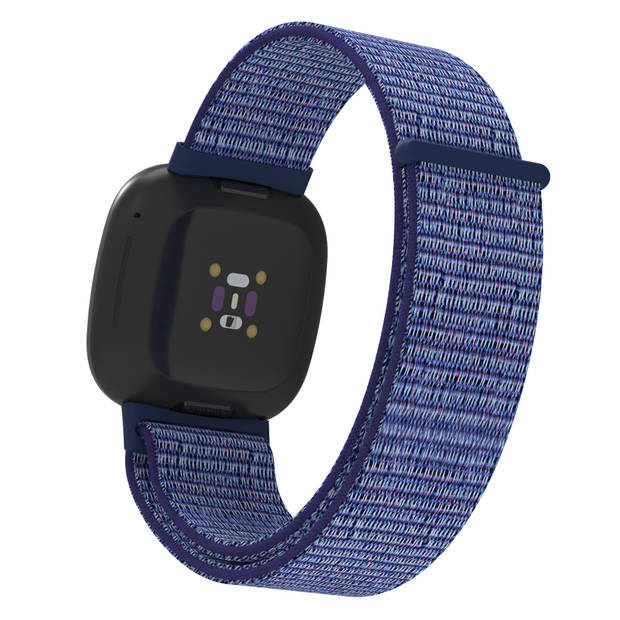 SmartphoneClip Bandje Nylon blauw geschikt voor Fitbit Versa 3 & Fitbit Sense