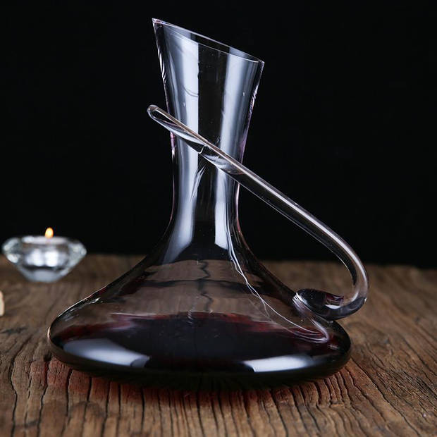 Vinata Valle d'Aosta decanter - 1.35 Liter - Karaf kristal - Wijn decanteerder - Handgemaakte wijn beluchter