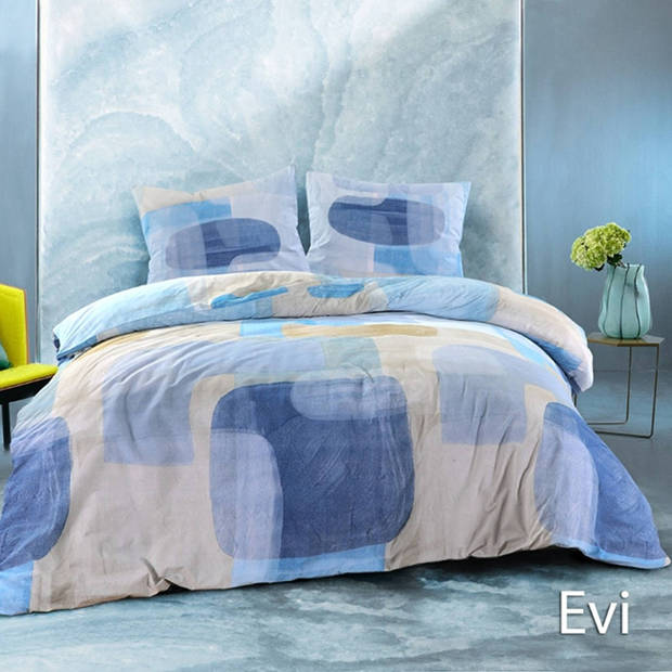 Day Dream Dekbedovertrek Evi Blauw-1-persoons (140 x 200/220 cm)