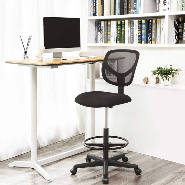 Parya Home - Ergonomische bureaustoel - Verstelbare voetsteun - Zwart