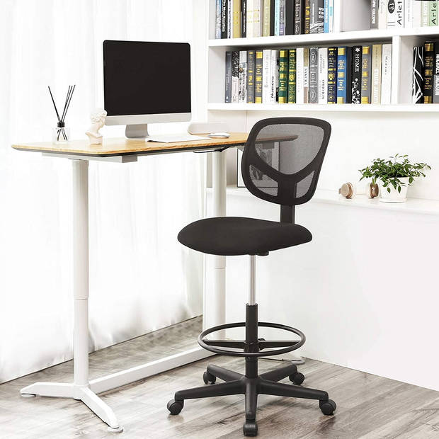 Bobbel Home - Ergonomische bureaustoel - Verstelbare voetsteun - Zwart