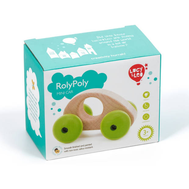 Lucy & Leo LL148 - Kinder speelgoed houten Rolly Poly auto