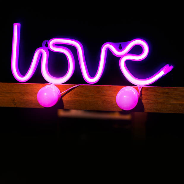 Forever FLNE05 - Neon LED licht LOVE Roze Batterij + USB