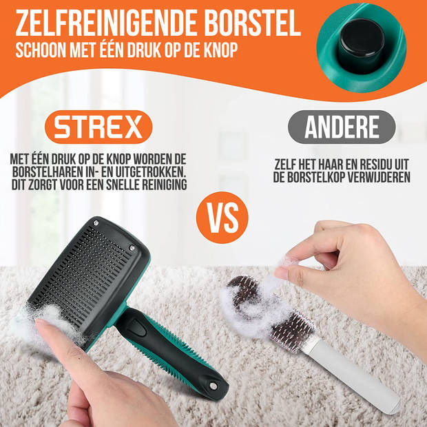 Strex Honden borstel - Honden kam en Slicker Borstel - Vachtverzorgingsset - Kattenborstel