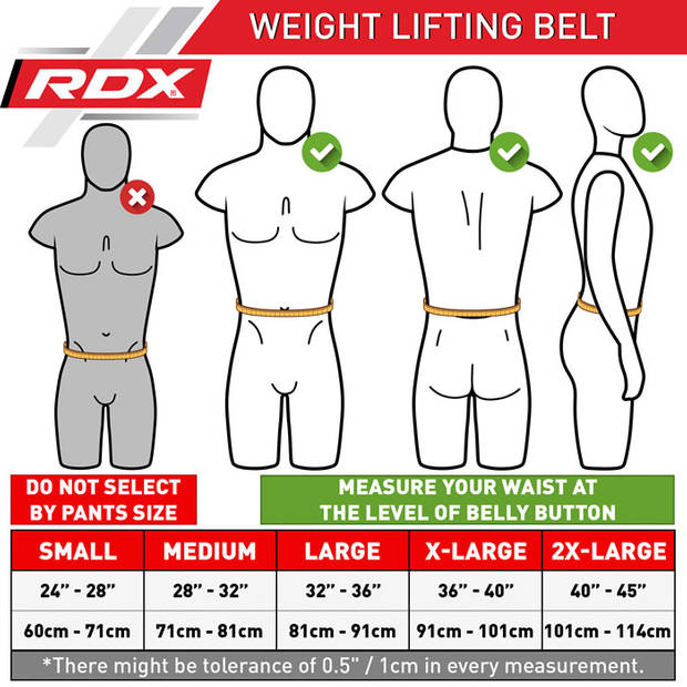 RDX Sports Gym Lederen Gewichtenhef Riem - XL