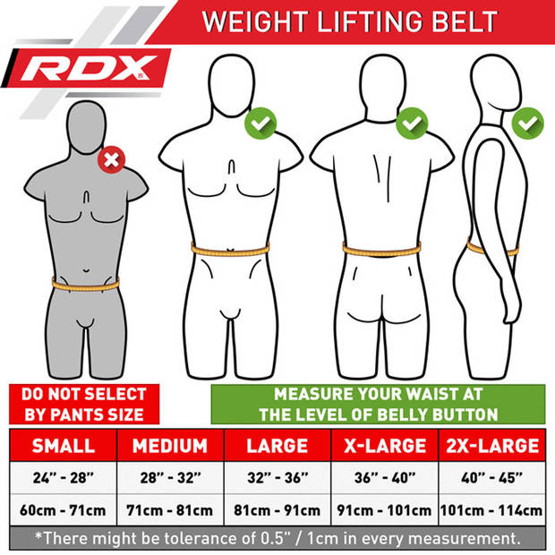 RDX Sports Gym Lederen Gewichtenhef Riem - Large