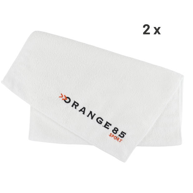 Orange85 Fitness Handdoek - 70 x 30 cm - Wit - 2 Stuks