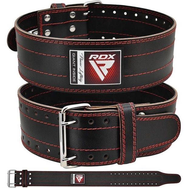 RDX Sports Weight Lifting Belt RD1 - 100% Leer Rood - L