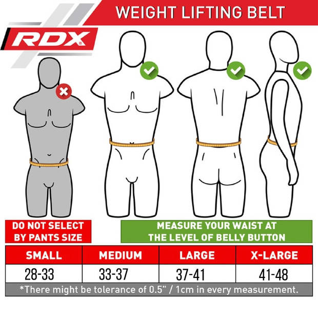 RDX Sports X3 Gewichtsriem - Neopreen - Rood Size: S