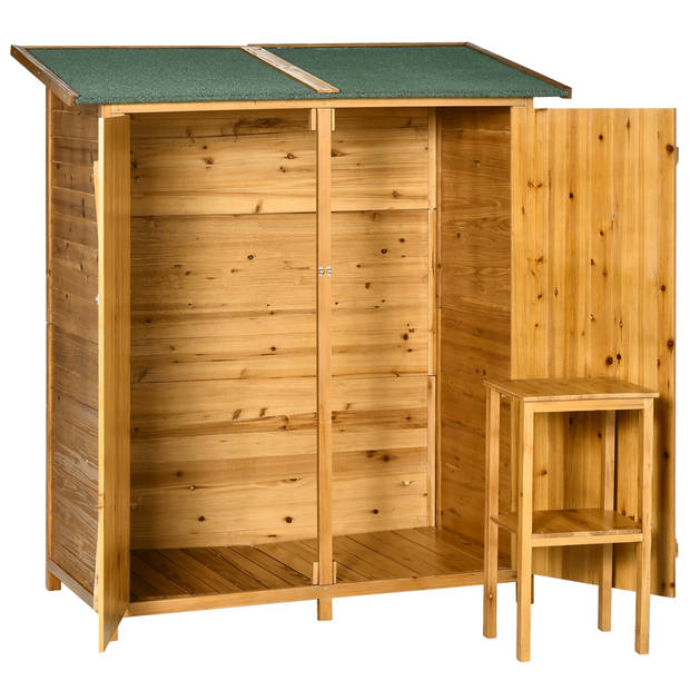 Dubbeldeurse Houten Tuinkast - Tuin opberger - Tuinberging - Tuinschuur - Voorraad kast - 138 x 65,5 x 160 cm