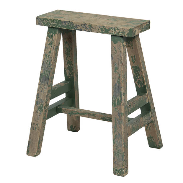 Clayre & Eef Plantentafeltje 39x29x47 cm Groen Hout Rechthoek Plantenstandaard Groen Plantenstandaard