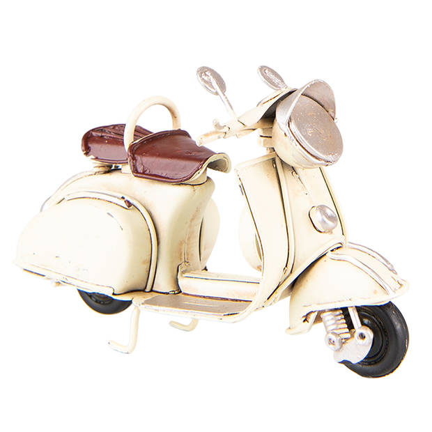 Clayre & Eef Decoratie Miniatuur Scooter 12x5x8 cm Beige Ijzer Miniatuur scooter Beige Miniatuur scooter