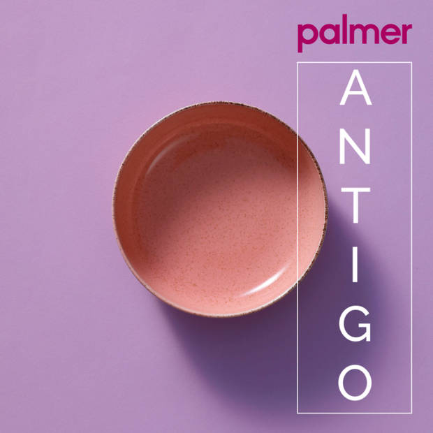Palmer Bord diep Antigo 19 cm Roze Porselein 2 stuks