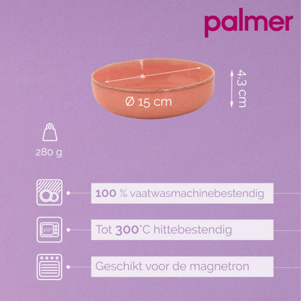 Palmer Schaal Antigo 15 cm 47 cl Roze Porselein 2 stuks