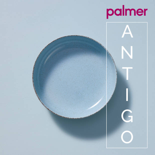 Palmer Bord diep Antigo 19 cm Lichtblauw Porselein 2 stuks