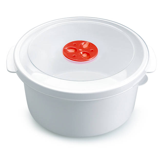 Magnetron voedsel opwarm potje/bakje 2 liter met speciale deksel - Magnetronbakken