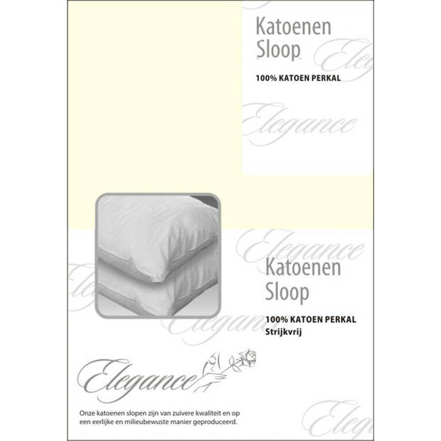 Elegance Kussensloop Hotelsluiting Percal Katoen - ivoor 60x70cm