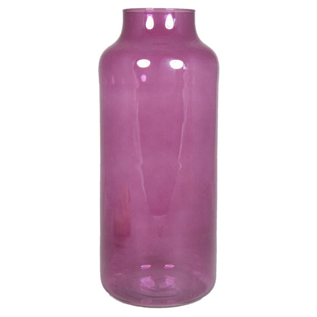 Bloemenvaas - paars/transparant glas - H35 x D15 cm - Vazen