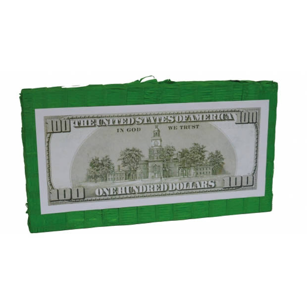 Verjaardag Pinata Dollar biljet van 50 cm set met stok en masker - Pinatas