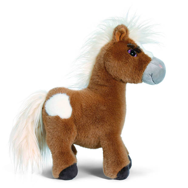 Nici Mystery Hearts Pony/paard Lorenzo pluche knuffel - bruin - 35 cm - Knuffeldier