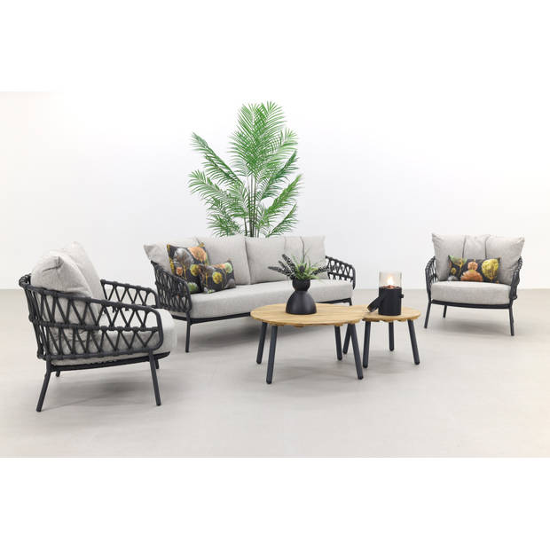 4SO Calpi stoel-bank loungeset Mindo koffietafels - 5-delig