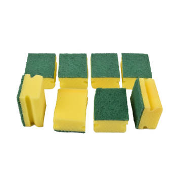 Nieuwe Gekleurde Schuurlapjes Set - Groen & Geel Polyester - 2 Sets (8 stuks) - 9cmx7cmx4.5cm