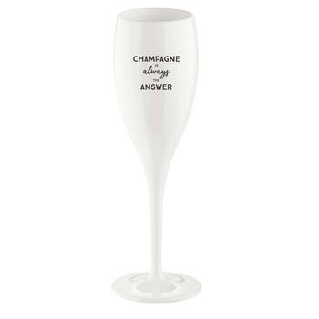 Koziol - Superglas Cheers No. 1 Champagneglas Champagne is the Answer - Kunststof - Wit