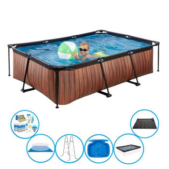 EXIT Zwembad Timber Style - Frame Pool 220x150x60 cm - Inclusief toebehoren