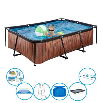 EXIT Zwembad Timber Style - Frame Pool 220x150x60 cm - Met toebehoren