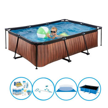 EXIT Zwembad Timber Style - Frame Pool 220x150x60 cm - Plus accessoires