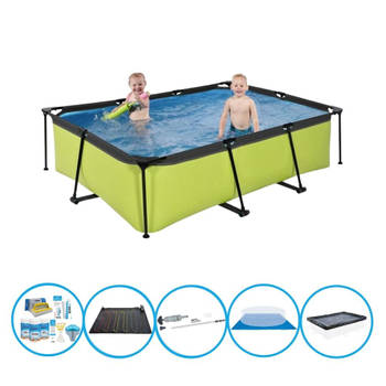 EXIT Zwembad Lime - Frame Pool 220x150x60 cm - Met accessoires