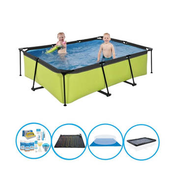 EXIT Zwembad Lime - Frame Pool 220x150x60 cm - Met bijbehorende accessoires