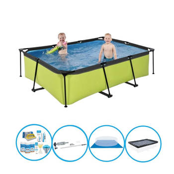 EXIT Zwembad Lime - Frame Pool 220x150x60 cm - Complete zwembadset