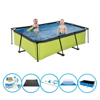 EXIT Zwembad Lime - Frame Pool 220x150x60 cm - Zwembad Bundel