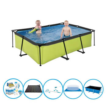 EXIT Zwembad Lime - Frame Pool 220x150x60 cm - Bundelpakket